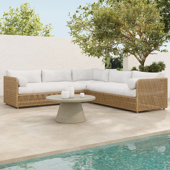 Coastal Outdoor 3 Piece L Shaped Sectional 99 West Elm