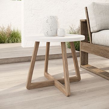Solid Eucalyptus Outdoor Side Table (20") | West Elm