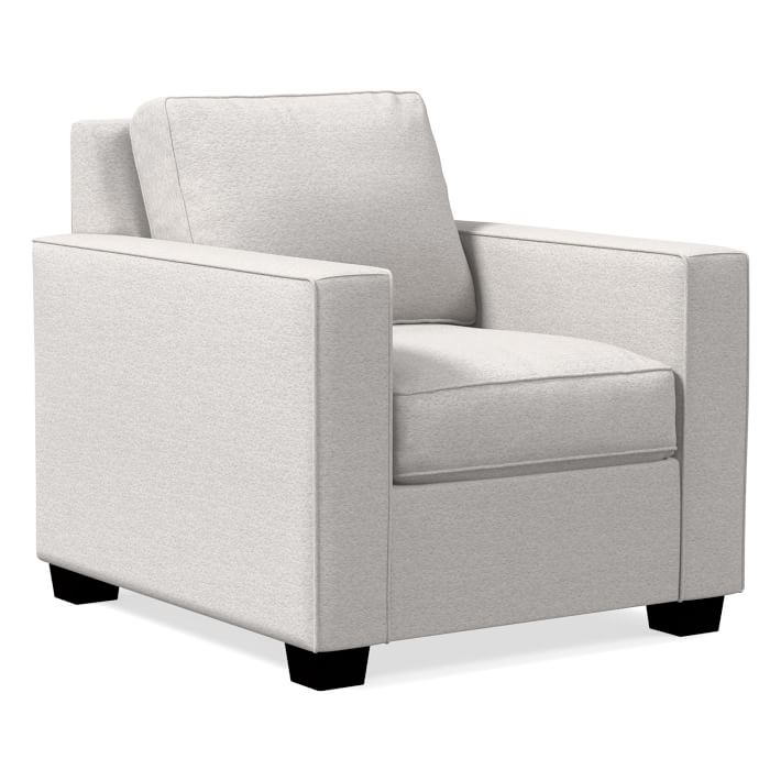 Henry Armchair in White, Chunky Boucle