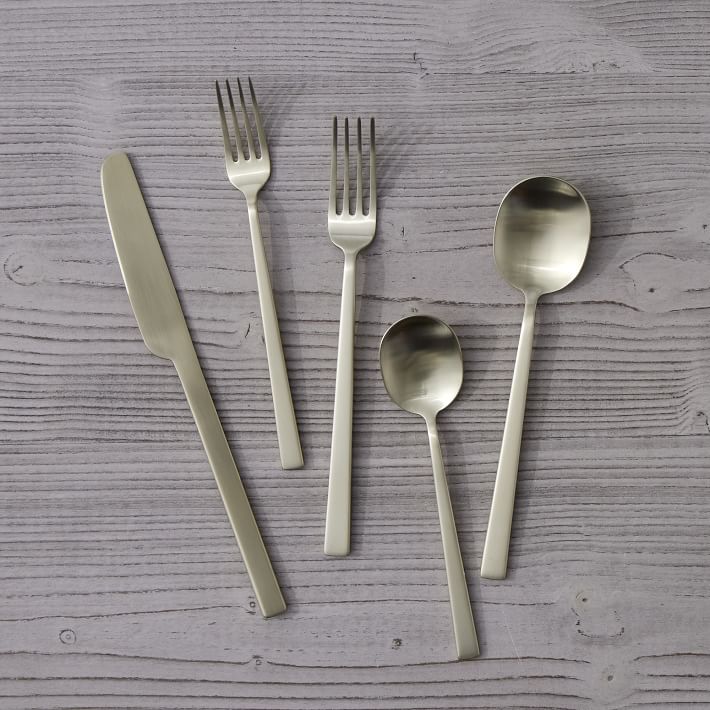 Kanto Stainless Steel Flatware Sets - Champagne Satin