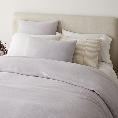 West elm BELGIAN FLAX LINEN queen lilac sheet outlet set