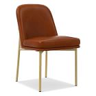 Jack Metal Frame Dining Chair, Saddle Leather, Nut, Light Bronze