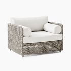 Coastal Outdoor Sofa (76&quot;), Lounge Chair & Concrete Pedestal Coffee Table Set