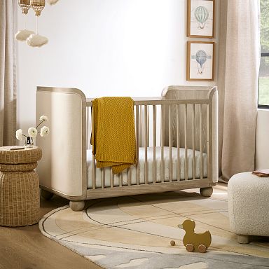 Baby crib with padded headboard best sale