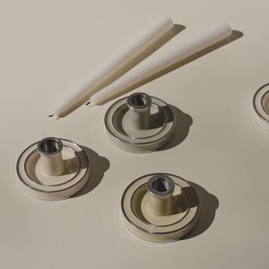 Billy Cotton Enamel Taper Candle Holder West Elm