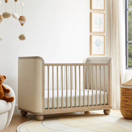 Grey tufted crib online