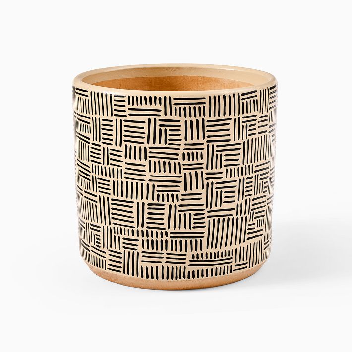 Ultralight Dreams Thema Hand-Painted Striped Mid-Century Planter