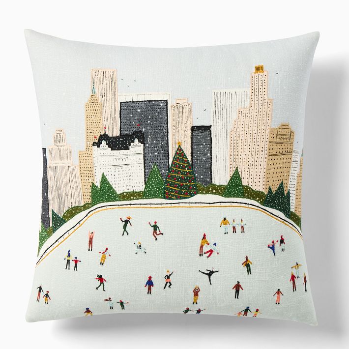 Nicole Cicak Ice Skating Pillow Cover