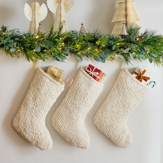 Chunky Alabaster Knit Stocking West Elm