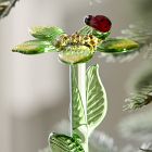 Glass Green Iris Clip-On Ornament