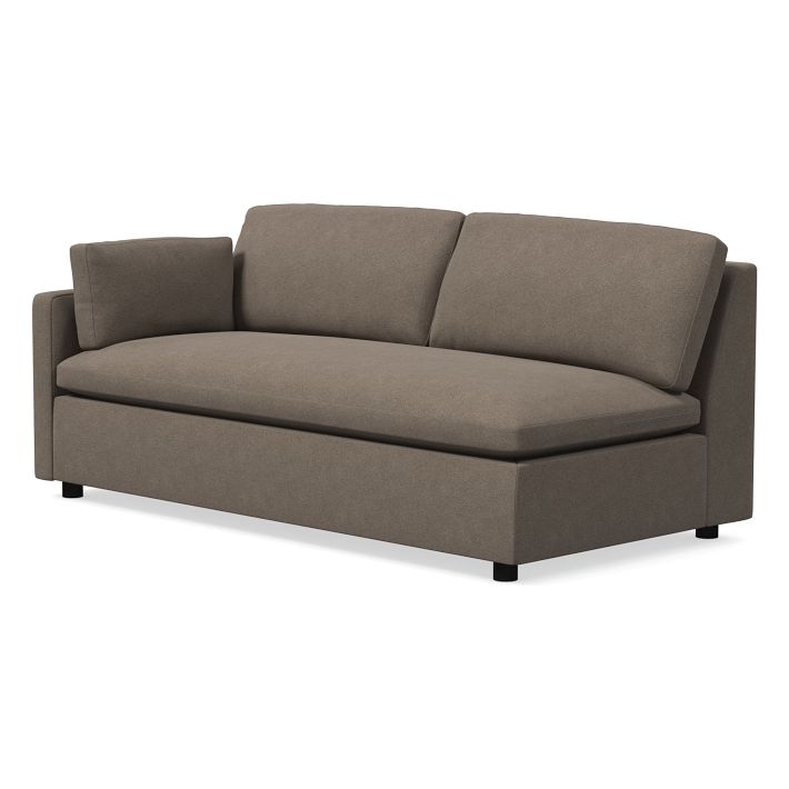 Open Box: Marin LA 75" Sofa, Down, Distressed Velvet, Mocha, Concealed Support