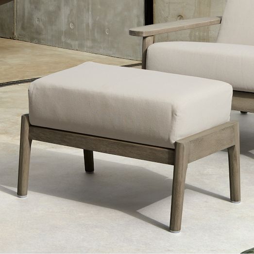 Mid-Century Outdoor Ottoman | West Elm