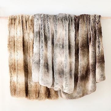 West elm fur throw sale