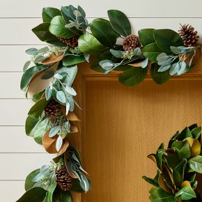 Faux Seeded Eucalyptus Garland | West Elm