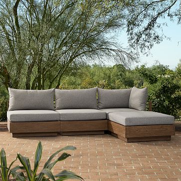 Santa Fe Slatted Outdoor 4 Piece Modular Sectional 108 West Elm