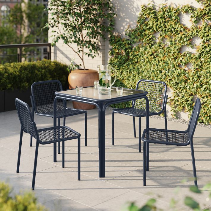 Seville Outdoor Bistro Table (30&amp;quot;) &amp; Stacking Dining Chairs Set | West Elm