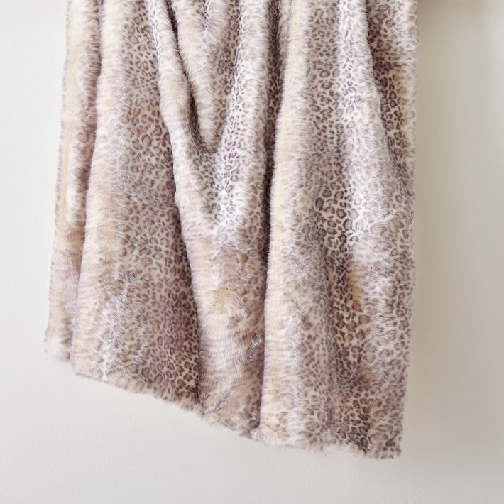 Faux Fur Leopard Throw