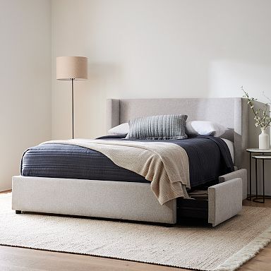 West elm contemporary storage bed discount