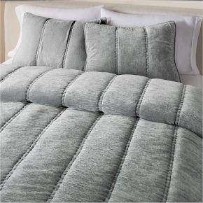 West Elm Clipped sale Diamond Chambray Comforter and Sham Twin NEW