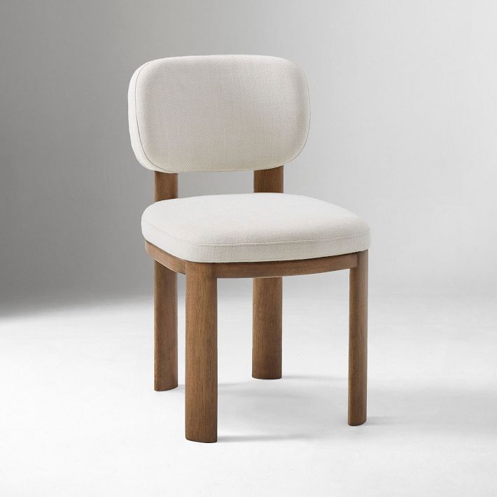 Anton Dining Chair - Alabaster Twill, Burnt Wax Legs (Individual)