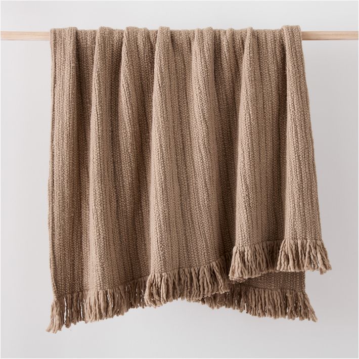 Chunky Wool Throw - Clay