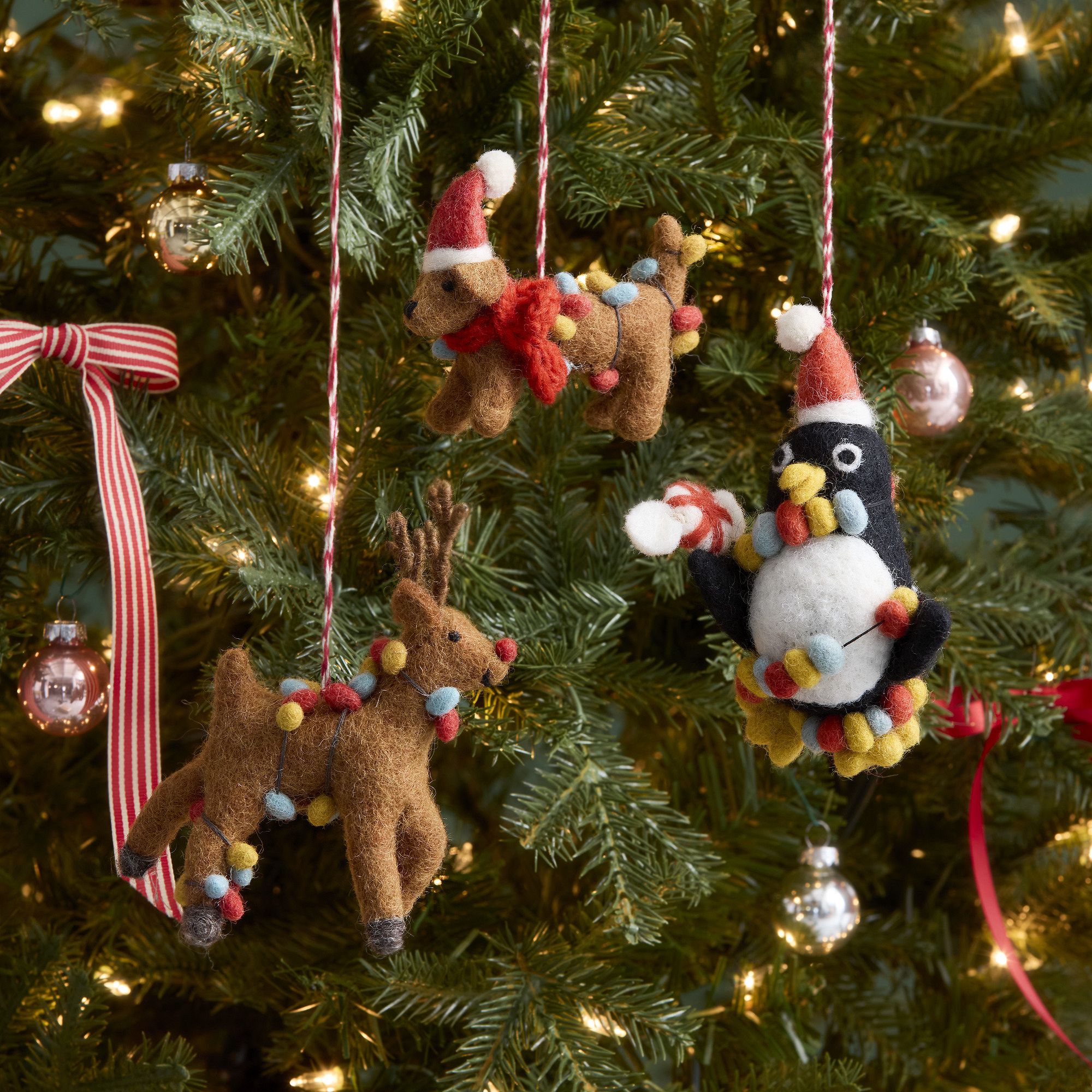 Alt image 1 for Felt Critters in Lights Ornaments