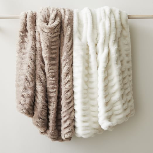 Faux Fur Cascade Throw | West Elm