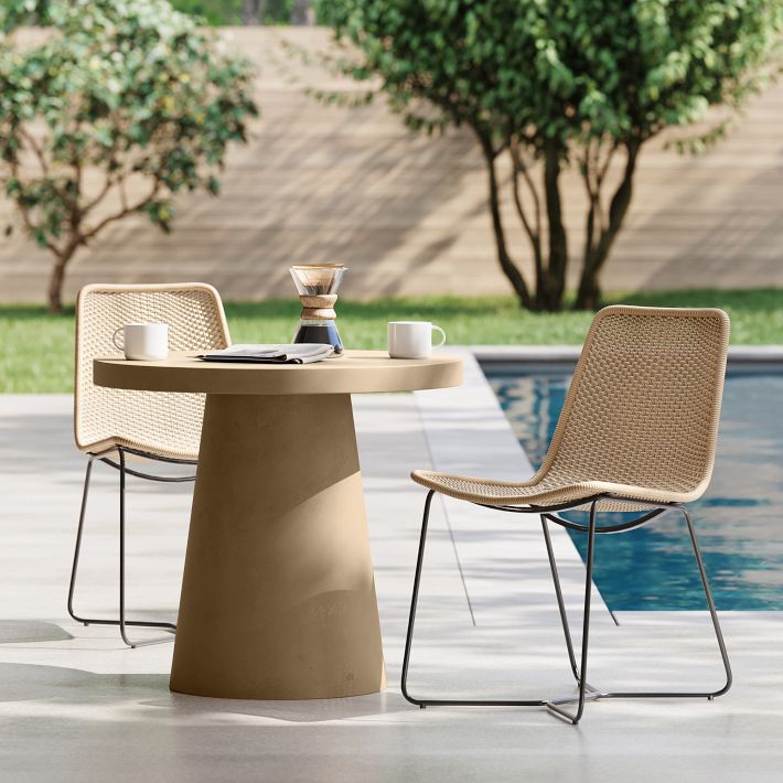 Textured Concrete Outdoor Pedestal Bistro Table 32 West Elm