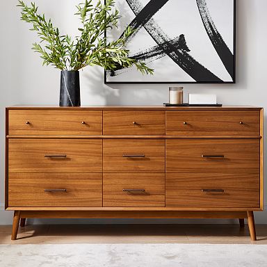 9 drawer mid century modern dresser discount