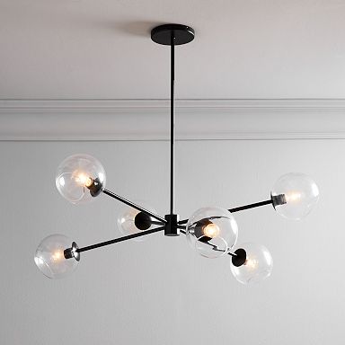 Staggered glass chandelier west elm top