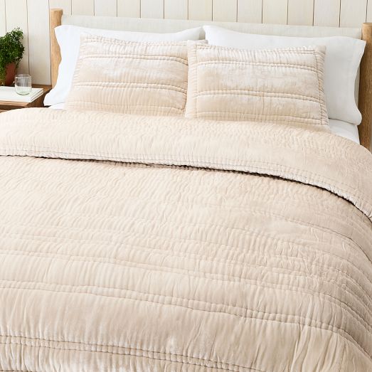 Lush Velvet Linear Comforter West Elm