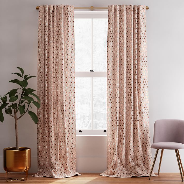 Maze Diamond Curtain (Set of 2) - Misty Rose