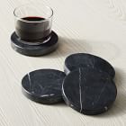 Black Marble Round Coasters (Set of 4)