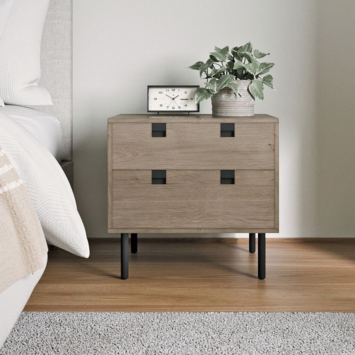 Iron Acacia 2 Drawer Nightstand 24