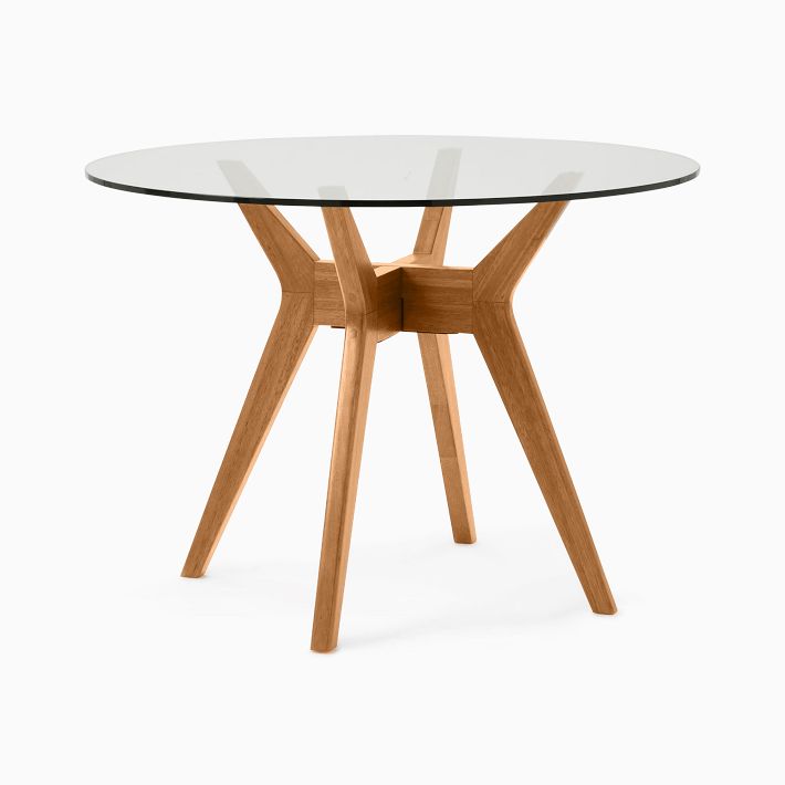 West elm glass top dining table discount