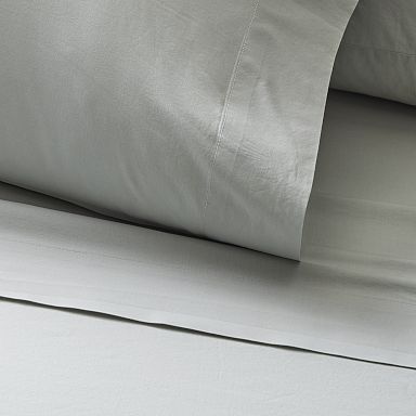 West Elm 400-Thread-Count Organic Percale Pleated Edge Sheet deals Set