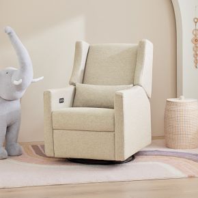 Kiwi Electronic Recliner and Swivel Glider Performance Eco Weave Cream with USB Port West Elm