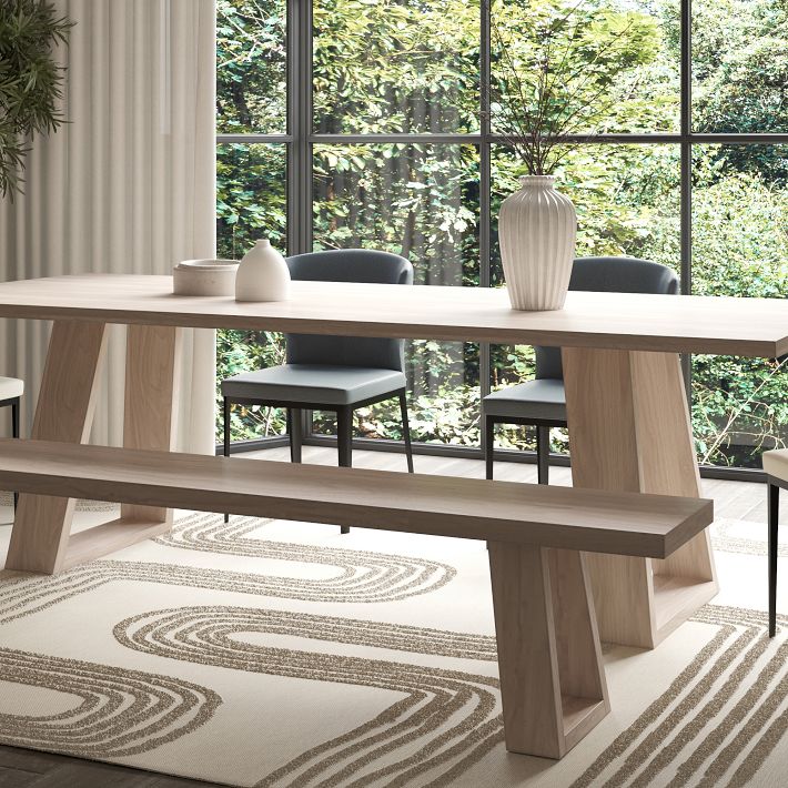 West elm angled leg dining table discount