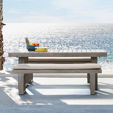 Portside 66 inch Dining Bench Cushion Sunbrella Cast Green Ivy West Elm