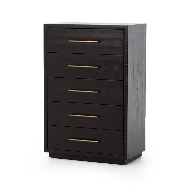 Alexa Burnished Pedestal 5-Drawer Dresser (30&rdquo;)