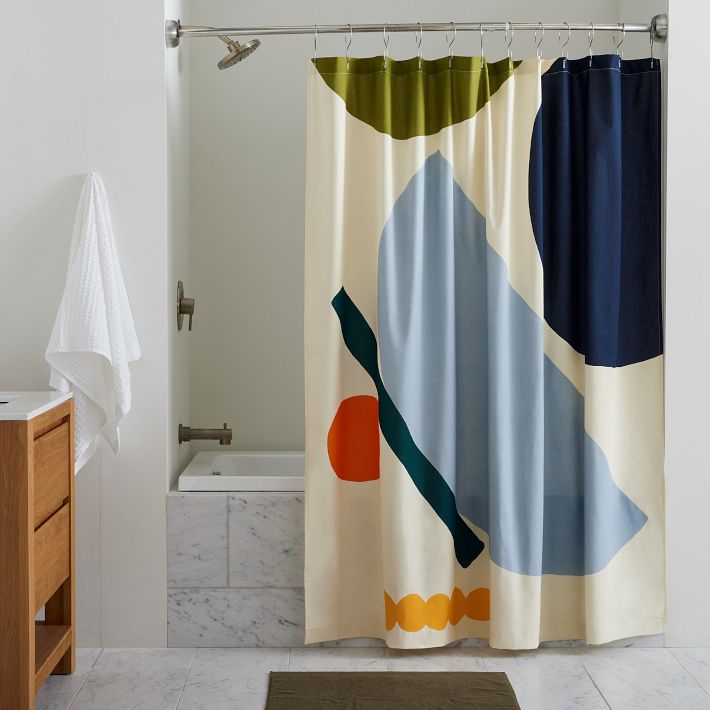 Balanced Shapes Shower Curtain West Elm