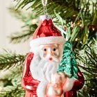 Glass Santa Ornament