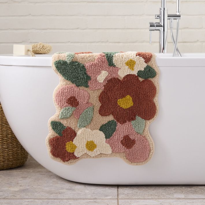 Flower bath mat discount