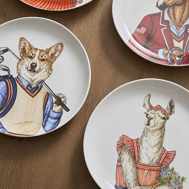 West elm factory animal Plates