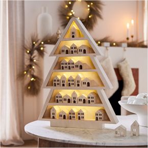 3-D/Wood Advent top Christmas Tree Calendar