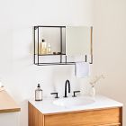 Dustin Mirrored Open Wall Shelf