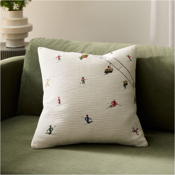 St. Jude Embroidered Skier Pillow Cover