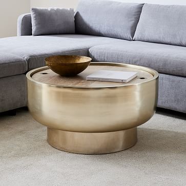 West elm gold coffee table discount