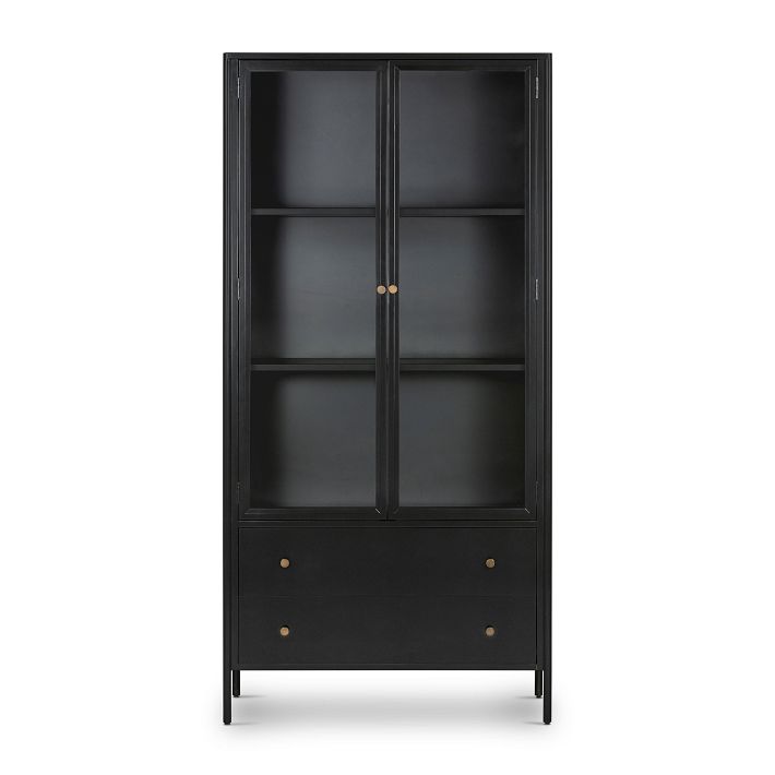 Bronzed Iron Tall Glass Cabinet 40