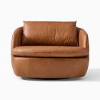 Crescent Leather Grand Swivel Chair